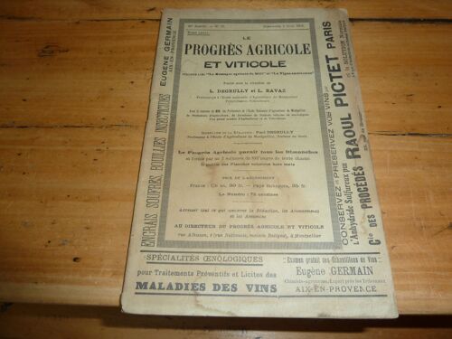 Les Progrès Agricole Et Viticole 1923  N 22