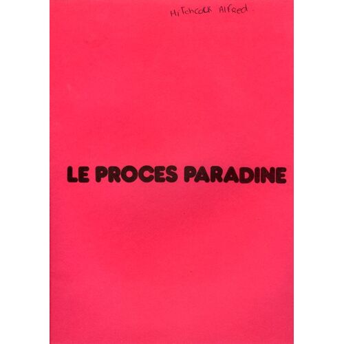 Le Procès Paradine, Dossier De Presse, Alfred Hitchcock, Gregory Peck, Ann Todd, Charles Laughton