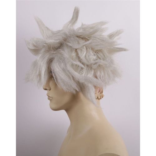 Perruque Wig Blanche Argentée Anime Manga Japon Gintama Gintoki Ichigo Hollow Cosplay Costume Déguisement Accessoire Japanimation Convention Soirée Black Sugar Boutique Paris