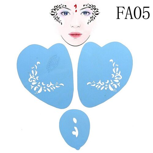Pochoir De Peinture De Tatouage Réutilisable, Outils De Maquillage, Doux Pour Le Visage, Les Yeux Et Le Corps, Design Diy, Fête D'halloween Et De Noël