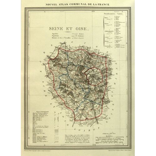 Carte Géographique Atlas Communal De L'empire Français 1859  Département  Seine Et Marne