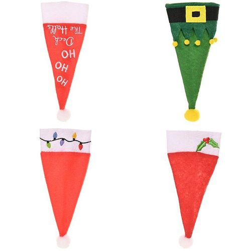 Décorations De Noël Créatives, Chapeau De Noël, Couteau Et Fourchette Couverts, Sac Cadeau De Rangement, Décor De Table De Toi185