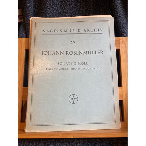 Johann Rosenmüller Sonate En Sol Mineur Partition 2 Violons Basse Continue Nagel