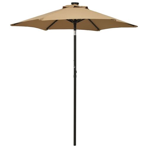 vidaXL Parasol avec lumières LED Taupe 200x211 cm Aluminium