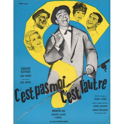 C'est Pas Moi, C'est L'autre, Synopsis Dépliant, Jean Boyer, Avec Jean Poiret, Micheline Dax