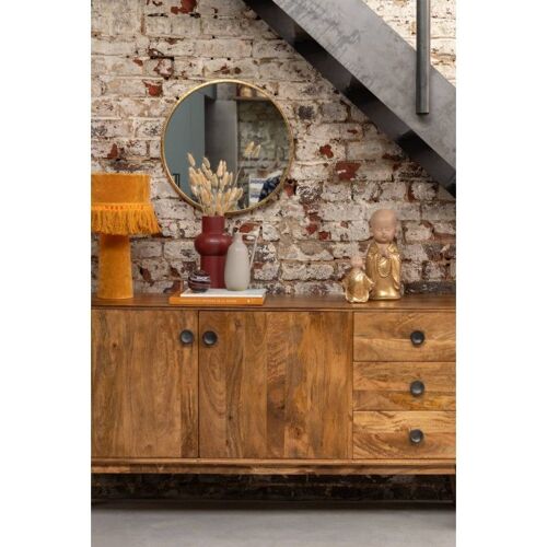 Miroir rond en métal doré 50x50x2 cm