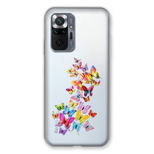 Coque Transparente Pour Xiaomi Redmi Note 10 Pro 5g Papillon Multicolore