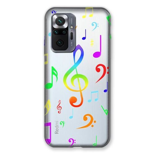 Coque Transparente Pour Xiaomi Redmi Note 10 Pro 5g Note Musique Colore
