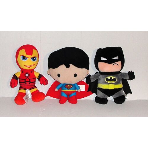 Peluche Batman H&m + Superman Tcc Global + Iron Man Nicotoy Lot Doudou Super Heros Marvel Dc Comics 22 Cm