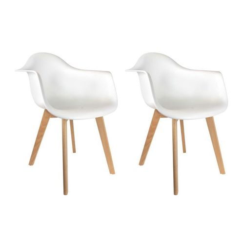 Paris Prix - Lot De 2 Chaises Scandinave Enfant "Coque" 42cm Blanc