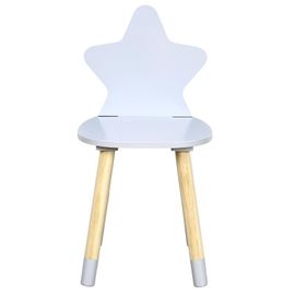 Paris Prix - Chaise Enfant En Bois "Étoile" 54cm Gris