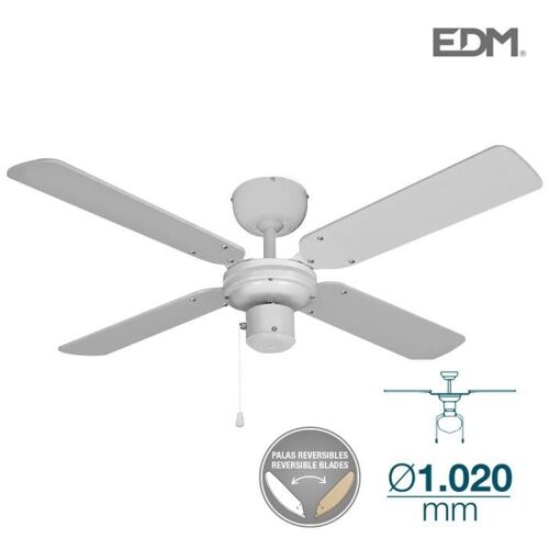 Ventilateur de plafond modèle Baltico 50W Ø102CM Blanc 65M3/MIN