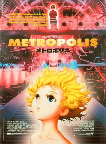 Metropolis /Manga - Véritable Affiche De Cinéma Pliée - Format: 40x60 Pliée - De Rintaro Avec Les Voix De Yuka Imoto, Kei Kobayashi, Kohki Okada, Taro Ishida, Kousei Tomita - 2002