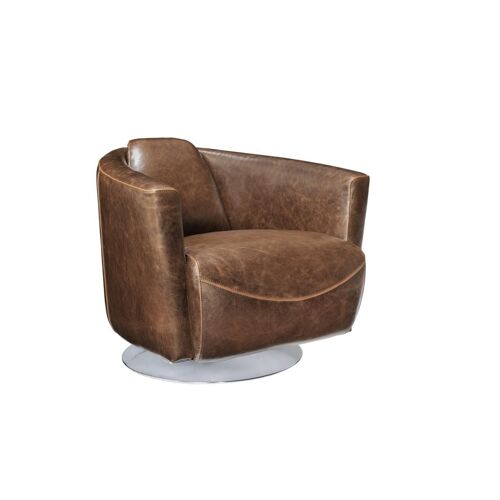 Fauteuil Club 100% Cuir Vieilli Florentin