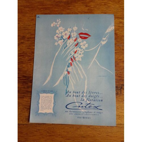 Publicité De Presse Authentique Années 50/60 Cutex Illustrateur Falcucci