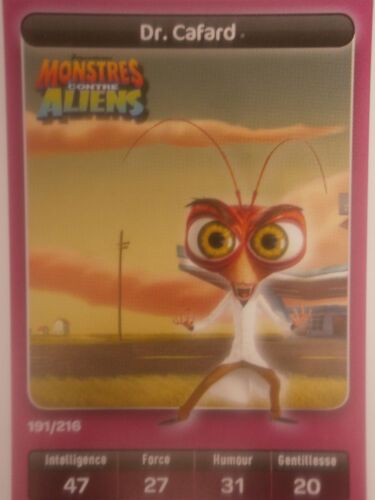 Carte Dreamworks Carrefour 191 - Dr. Cafard (Monstres Contre Aliens)