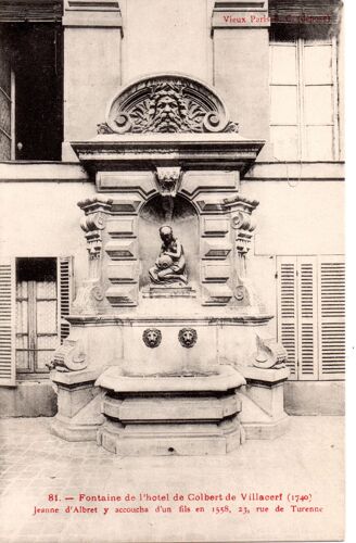 75 Paris - Carte Ancienne "Fontaine De L'hôtel De Colbert De Villacerf, 23 Rue De Turenne"