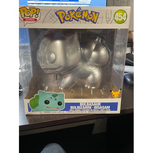Figurine Funko Pop! - Pokemon S6 - Bulbizarre Argent/Métallique - 25 Cm