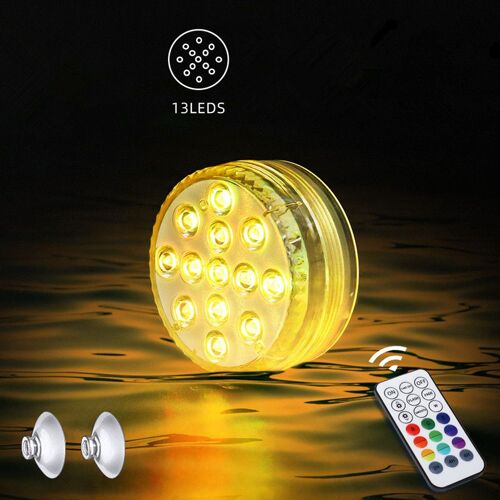 Lumières LED de bain flottantes RVB pour piscine ou jacuzzi - Étanche - Décoration pour le bain, les étangs, les fêtes - 1 Pièce