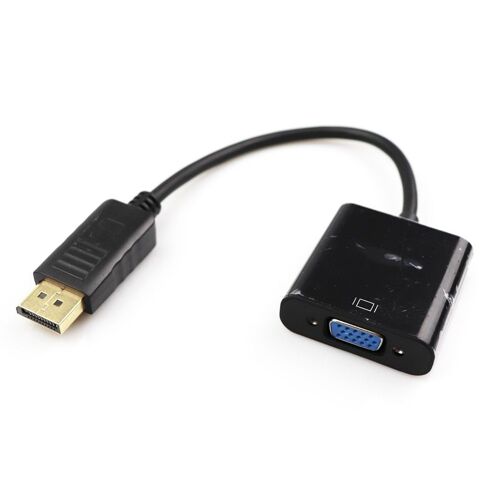DisplayPort ? adaptateur Port DP vers VGA, noir, convertisseur mâle vers femelle, pour ordinateur portable, moniteur HDTV, projecteur