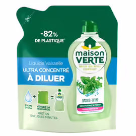 MAISON VERTE Liquide Vaisselle Ultra concentré à Diluer Thym&Basilic 150ml