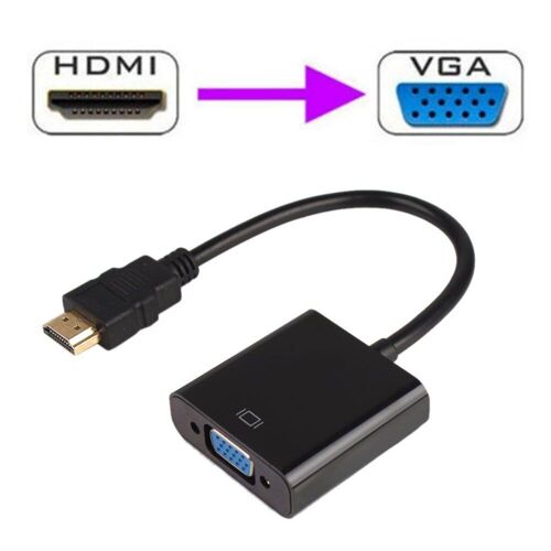 Adaptateur de puce vidéo 1080P mâle vers VGA, compatible HDMI, câble convertisseur pour PC, HDTV, VGA, 25CM