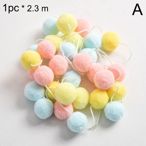 Guirlande suspendue de noël 2.3M, boules de laine en feutre, décor mural fait à la main pour chambre d'enfants, décor de fête Pom, fournitures artisanales de couture DIY