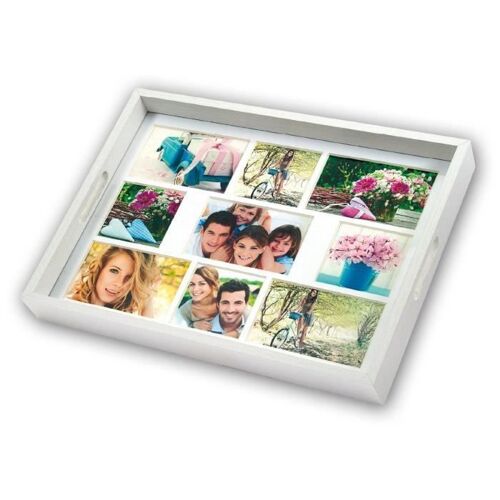 ZEP Photo Tray blanc 45x35 bois,plateau photo 9 photos W006