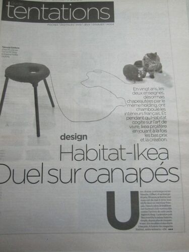 Tentations, Supplément Libération Du 07/10/05 : Design, Habitat-Ikea, Duel Sur Canapés