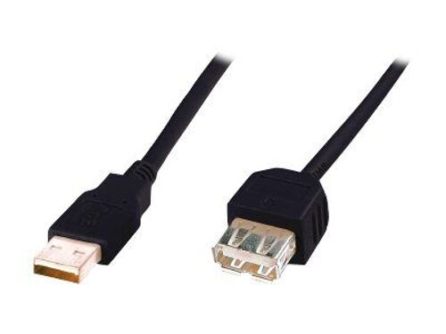 DIGITUS DK-300202-030-S - Rallonge de câble USB - USB (M) pour USB (F) - USB 2.0 - 3 m - moulé - noir