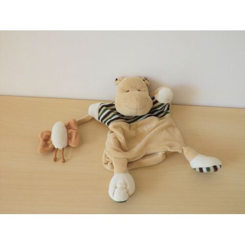 Doudou Hippopotame Beige Mr Hippo Et Son Papillon Baby Nat'