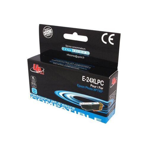 UPrint E-24XLPC - 15 ml - taille XL - photo cyan - compatible - cartouche d'encre (alternative pour : Epson T2435) - pour Epson Expression Photo XP-55, 750, 760, 850, 860, 950, 960; Expression Premium XP-750, 850