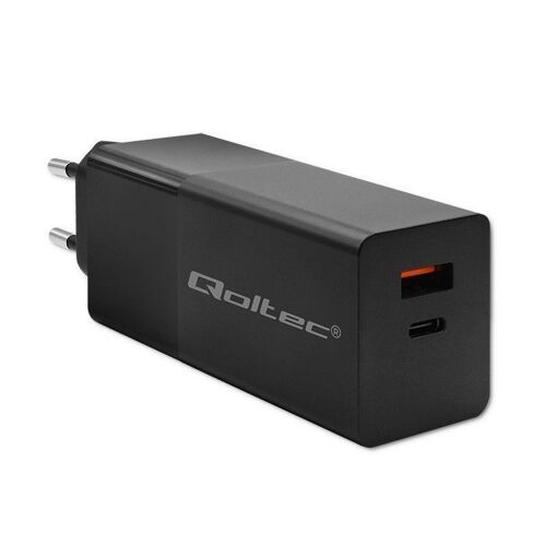 Qoltec 52382 Gan Power Pro Charger | 1xusb Type C | 1xusb A | 100w |