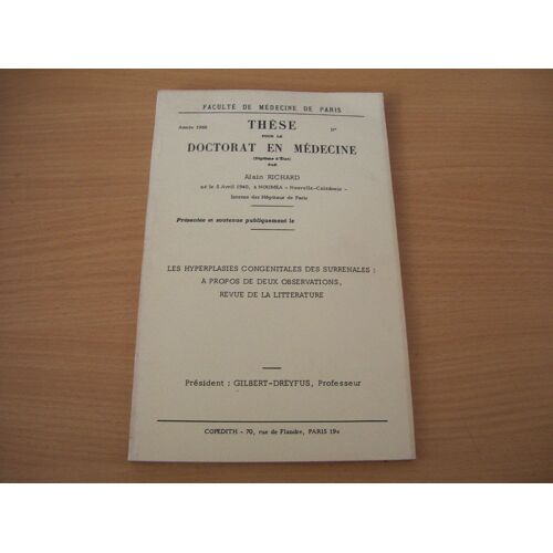 These Pour Le Doctorat En Medecine  Les Hyperplasies Congenitales Des Surrenales A Propos De Deux Observations Revue De La Litteraure