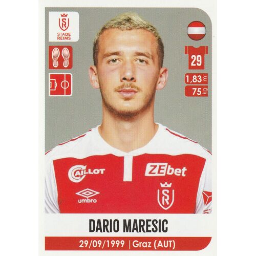 N° 434 - Stickers Image Vignette - Panini - Foot 2020 / 2021 - Dario Maresic - Stade De Reims - Football Ligue 1