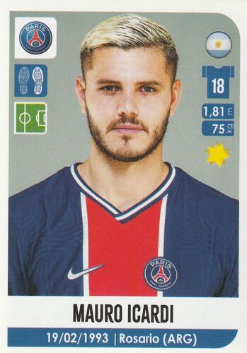 N° 419 - Stickers Image Vignette - Panini - Foot 2020 / 2021 - Mauro Icardi - Paris Saint Germain - Football Ligue 1