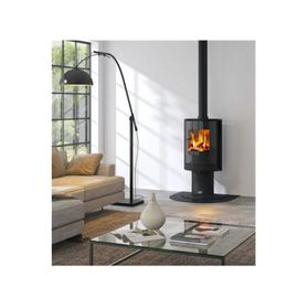 godin - poêle à bois fonte 8kw noir - 411110noir