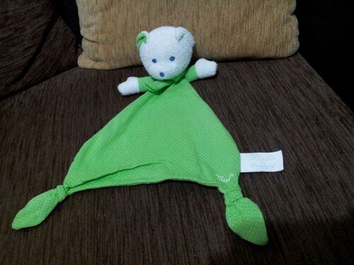Doudou Plat Ours Vert Musti De Mustela