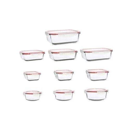 Menastyl - Set10 Boites Hermétiques Clémentine En Verre Avec Couvercle - Transparent
