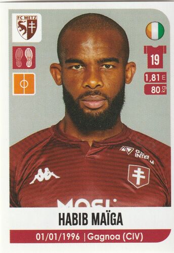 N° 256 - Stickers Image Vignette - Panini - Foot 2020 / 2021 - Habib Maiga - Fc Metz - Football Ligue 1