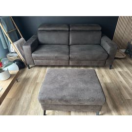 Canapé Relax Électrique 3 Places + Pouf