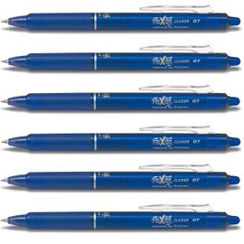 Pilot Lot De 6 Stylos Roller Rétractable Effaçable Frixion Ball Clicker 0,7 Pointe Moyenne Bleu