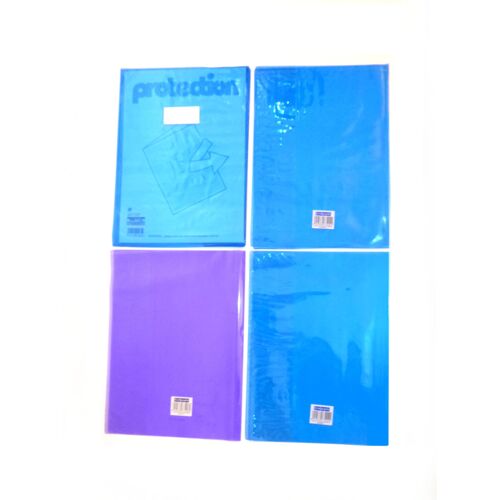 Lot De 4 Grands Protège-Cahiers Cristal Transparents En Plastique Polypropylène Format 21x29,7 Cm : 2 Bleus Et 1 Violet De Calligraphe Clairefontaine, Sans Porte-Étiquette - 1 Bleu De Monoprix
