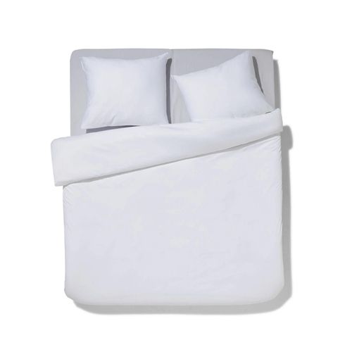Hema Housse De Couette Satin 200x200/220 Uni Blanc (Blanc)