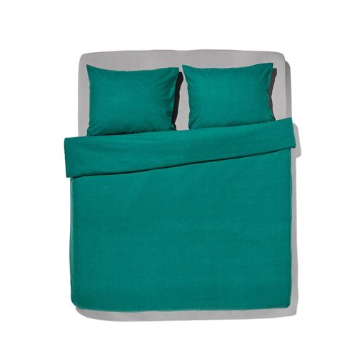 Hema Housse De Couette Flanelle 200 X 200/220 Mélange Vert Foncé (Vert Foncé)
