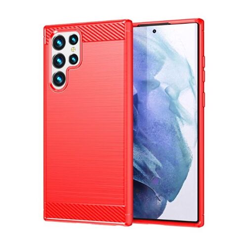 Coque pour Samsung Galaxy S22 Ultra,Technologie de Sérigraphie Protection TPU Housse Étui Samsung Galaxy S22 Ultra - Rouge