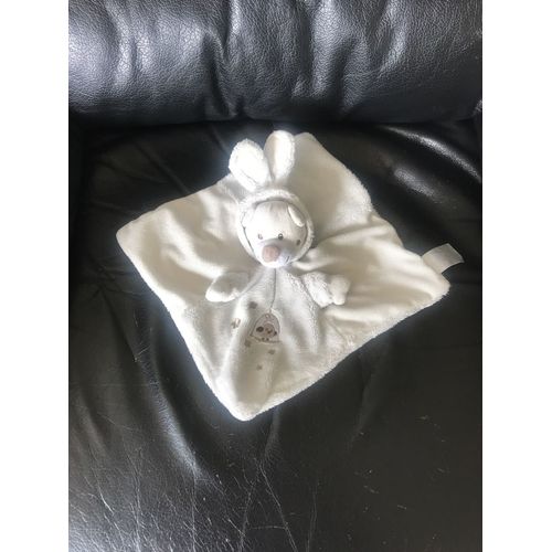 Doudou Ours Capuche Lapin Plat Beige Blanc Cage Oiseau Etoile Marron Simba