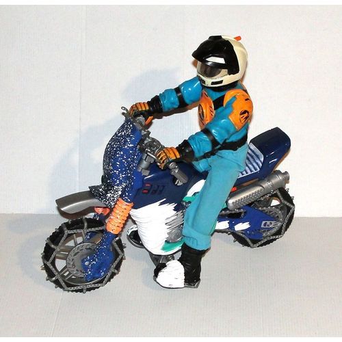Moto Neige Action Man Mission Artic Motocross Hasbro 99 + Figurine Articulé Vintage