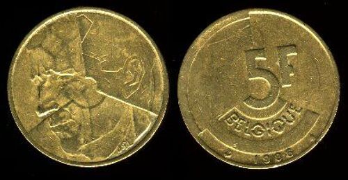Piece De 5 Francs Belge 1986