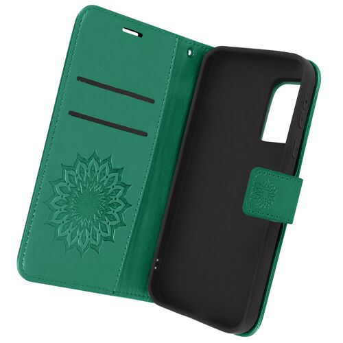 Étui Samsung Galaxy S20 FE Portefeuille Support Vidéo Motif Mandala Fleur Vert